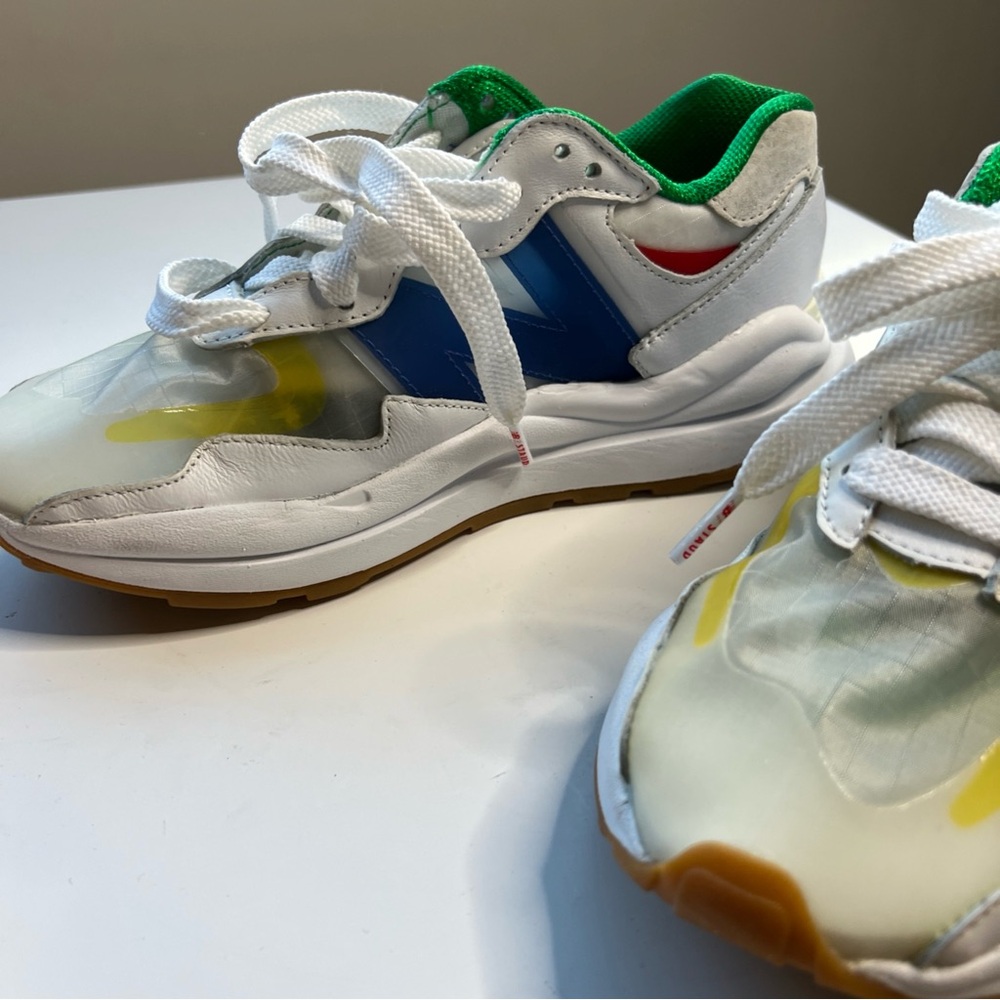 STAUD x New Balance 57/40 Sneakers Mens 6 White Blue Quartz Colored Laces New - Picture 6 of 16